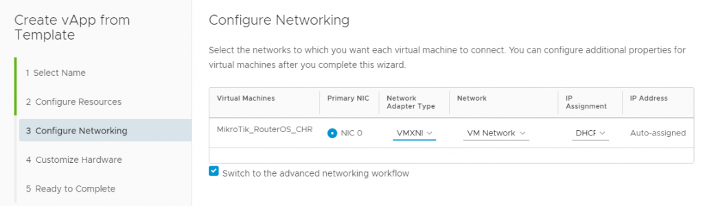 mikrotik cloud router в облаке vmware