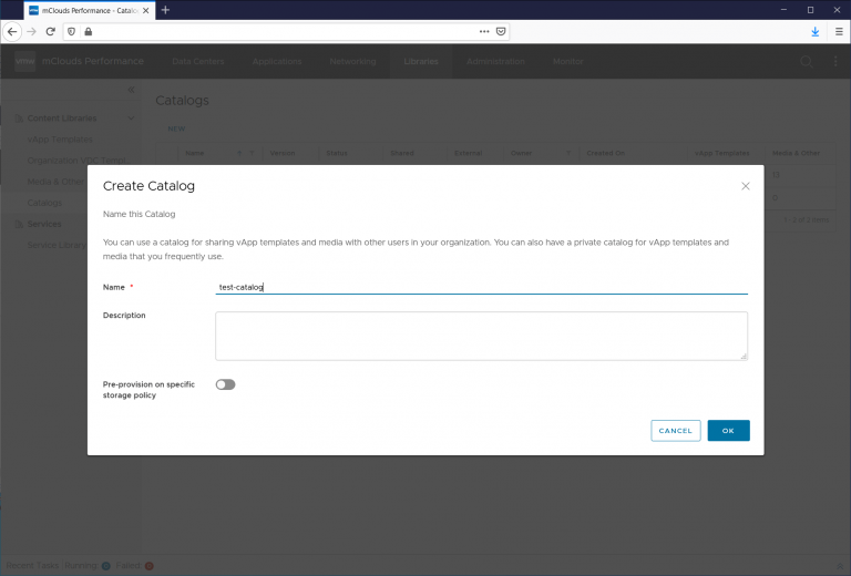 Загрузка ISO образа в vCloud Director 10